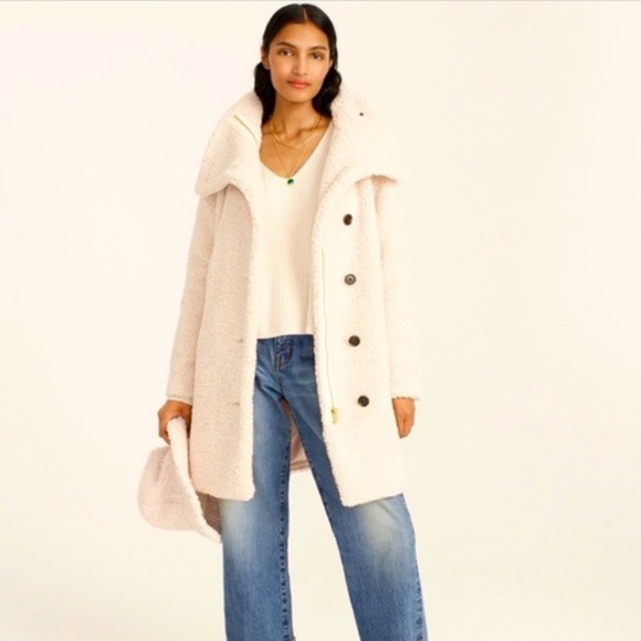 J.Crew Villa Sherpa Teddy Coat - Picture 1 of 8